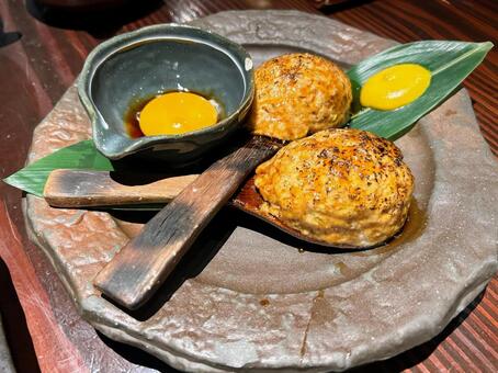 月見つくね 月見,つくね,焼きつくねの写真素材