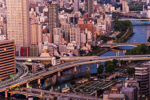 都市景観 ステーションワン,淀屋橋,大阪の写真素材
