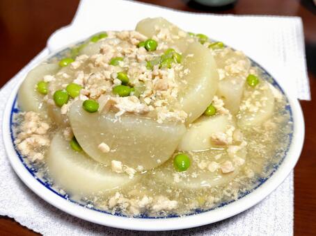 大根のとろ煮 大根料理,鶏肉,枝豆の写真素材