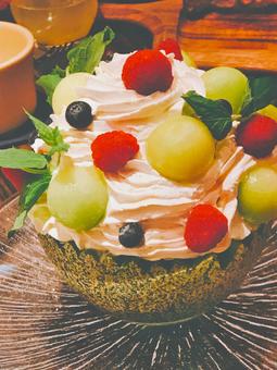 メロンパフェ メロンパフェ スイーツ,パフェ,メロンの写真素材