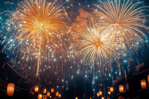 日本の夏と花火大会の写真