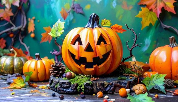 笑顔のジャックオランタン ハロウィン小物 笑顔のジャックオランタン ハロウィン小物の写真