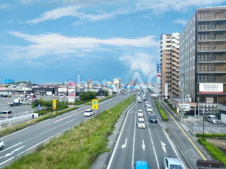 幹線道路　熊本港線の光景 バイパス,熊本西,道路の写真素材