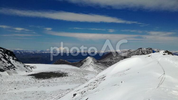 残雪の樽前山3 雪山,樽前山,山の写真素材