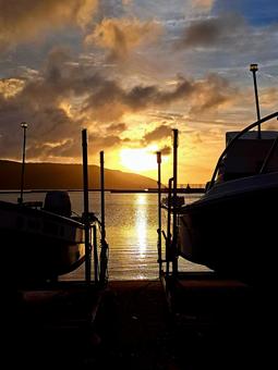Sunset at the harbor, JPG
