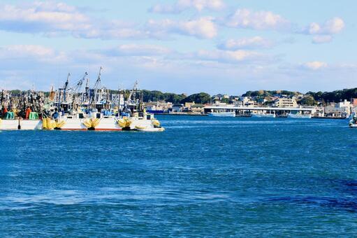 漁港　千葉県　銚子港 漁港,漁船,船舶の写真素材