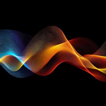 デジタルに輝く抽象的な波の写真