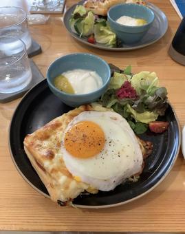 クロックムッシュ クロックムッシュ,パン専門店,モーニングの写真素材