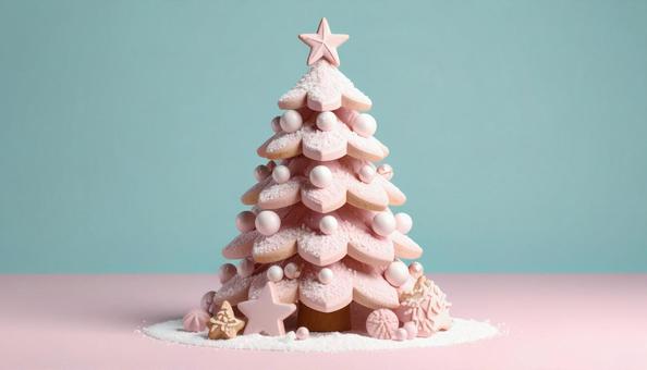 クッキーでできたクリスマスツリー クッキーでできたクリスマスツリーの写真