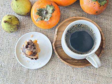 柿スイーツ 柿,パウンドケーキ,カフェの写真素材