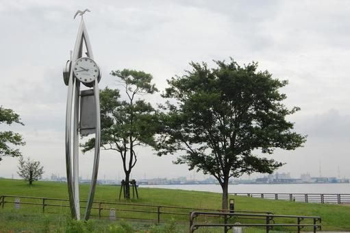 公園の時計と木 公園の時計と木 公園,時計,木の写真素材