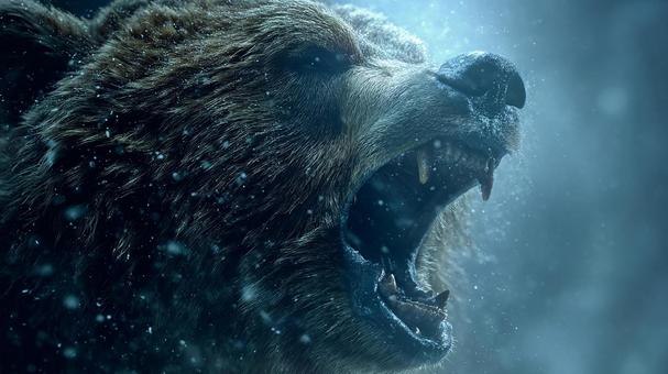 雪降る森の猛獣の叫び 雪降る森の猛獣の叫びの写真