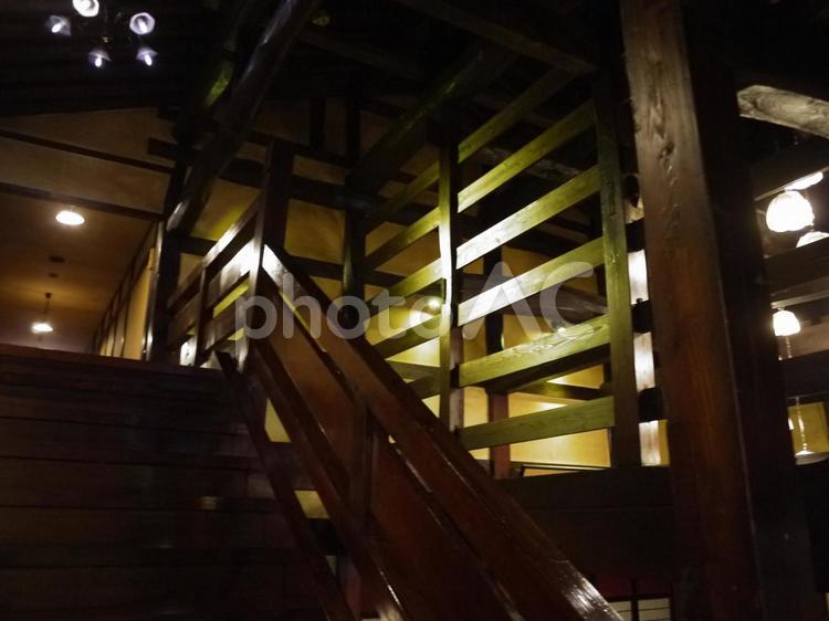 木目の階段 レトロ,古風,室内の写真素材