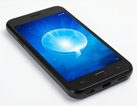 スマートフォンに吹き出しの写真