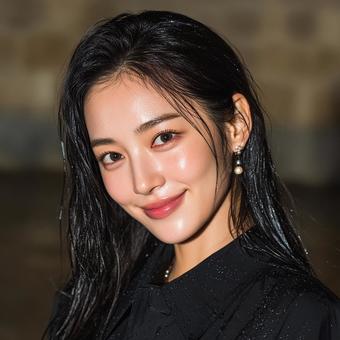パールピアスを付けた大人女性 パールピアスを付けた大人女性の写真