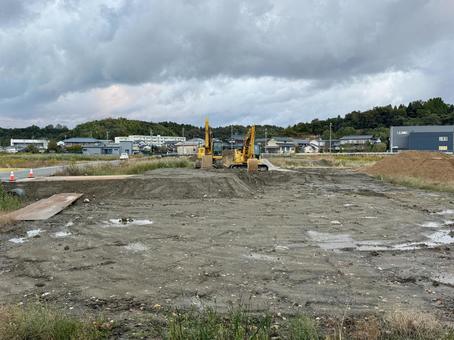 晩秋の田舎の夕暮れ　福井県あわら市 冬,地方,晴れの写真素材