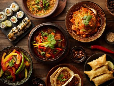 スパイシーで多様なアジアの食卓 スパイシーで多様なアジアの食卓の写真
