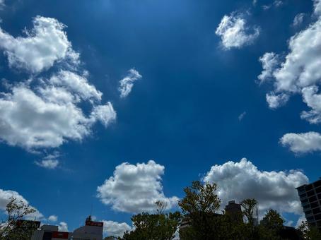 Photo, sky, cobalt blue, a hot day, 