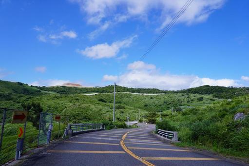ドライブコース ドライブコース 自然,平尾台,車道の写真素材