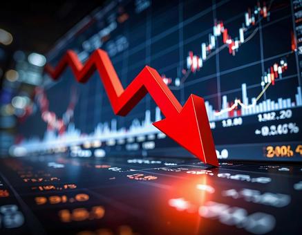 株価下落と金融市場のイメージの写真