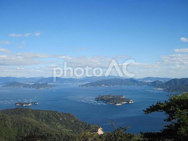 瀬戸内海の風景 瀬戸内海,瀬戸内,島々の写真素材
