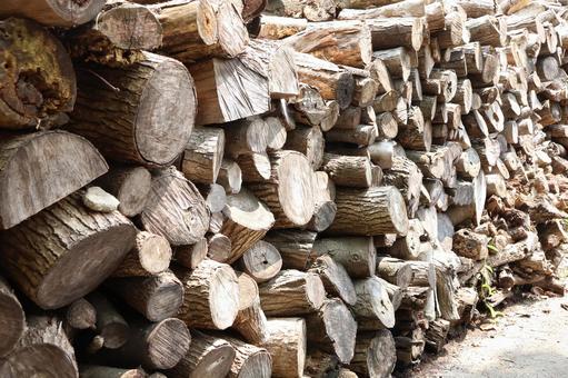 たくさんの薪 薪,焚火,ストーブの写真素材