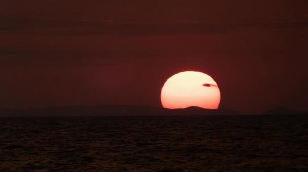 Photo, setting sun, sun, sea, 