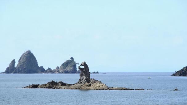 大田子海岸から見える怪獣（奇岩） 大田子海岸,海,西伊豆の写真素材