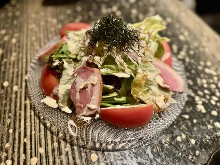 サラダの盛り合わせ サラダ,盛り合わせ,海苔の写真素材