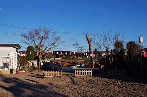 神社周辺の北関東の田舎風景 田舎風景,里山,田園の写真素材