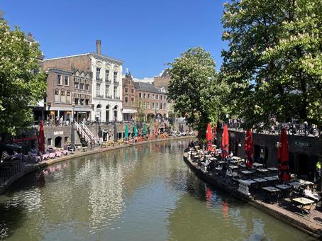 ユトレヒト ユトレヒト,オランダ,運河の写真素材