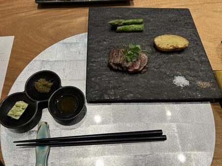 鉄板焼き 鉄板焼き,和牛,高級の写真素材