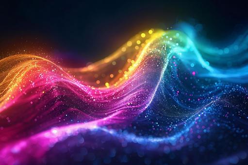 虹色の光の流れが輝くカラフルな抽象背景 虹色の光の流れが輝くカラフルな抽象背景の写真