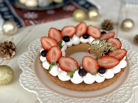 クリスマスリースタルト リースタルト,クリスマスリース,タルトの写真素材