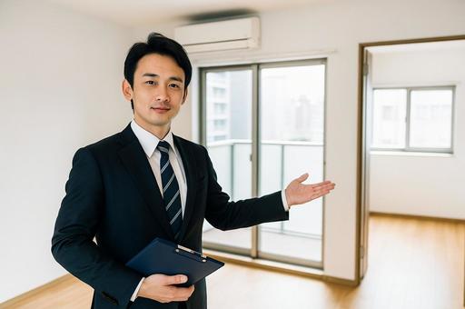 物件案内をする不動産業者 物件案内をする不動産業者の写真