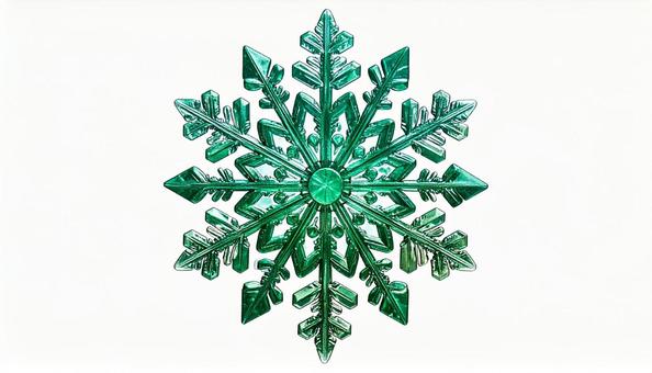六角形の雪の結晶 緑色 デザイン素材 六角形の雪の結晶 緑色 デザイン素材の写真