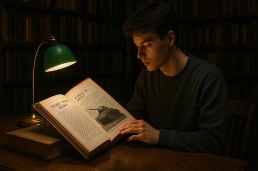 戦車を読む人物 戦車を読む人物の写真