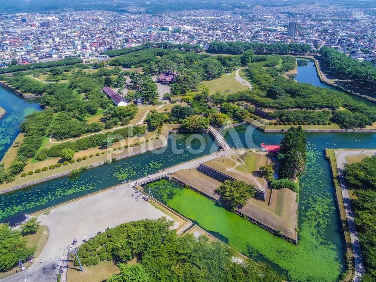 【北海道】函館市の五稜郭 五稜郭タワー,五稜郭,函館市の写真素材