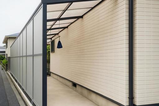 ストックヤードと一戸建てエクステリア3 ストックヤードと一戸建てエクステリア3の写真