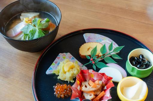 おせちとお雑煮の正月膳 正月,おせち,お雑煮の写真素材