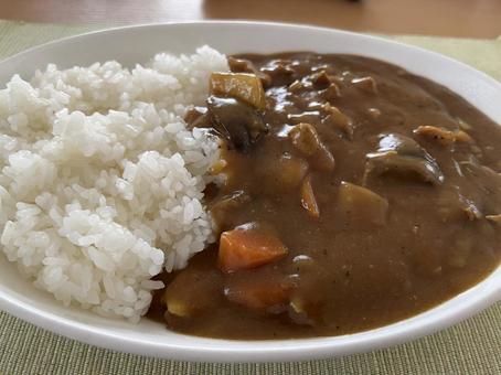 カレーライス カレーライス カレーライス,カレー,米の写真素材