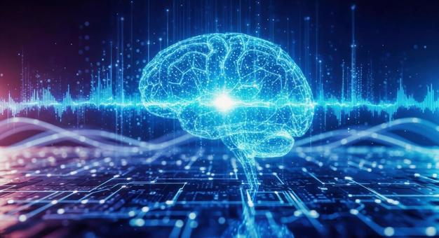 AIとビッグデータを象徴する未来的な脳 AIとビッグデータを象徴する未来的な脳の写真