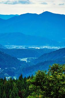 山あいの街、福井県勝山市 山あいの街、福井県勝山市 福井県,勝山市,風景の写真素材