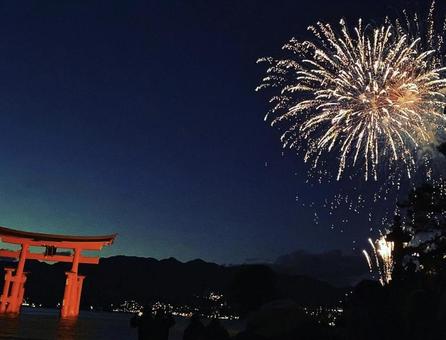 Fireworks and Torii, JPG Fireworks and Torii, JPG