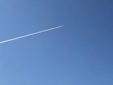 飛行機雲 飛行機雲の写真
