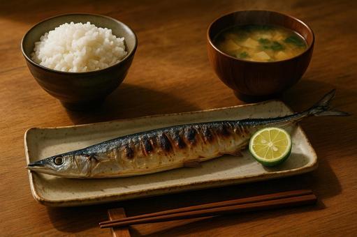 秋刀魚の塩焼き膳 秋刀魚の塩焼き膳の写真