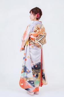 振袖を着た女性 振袖を着た女性 晴れ着,成人の日,成人の写真素材