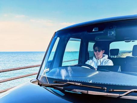 海沿いをドライブ 海沿い,海辺,ドライブの写真素材