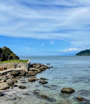 夏の由良海岸 由良海岸,由良海水浴場,夏の写真素材