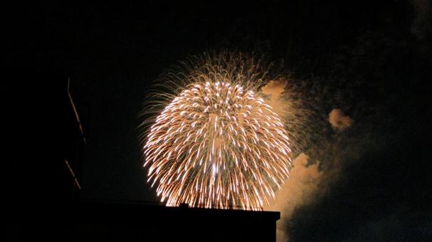 夏の夜空の花火 花火,小千谷祭り,夜空の写真素材